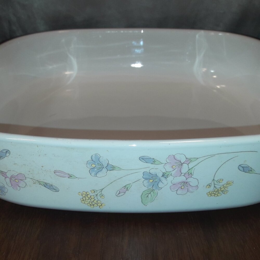 Vintage 80s Corning Ware Pastel Bouquet A-10-B 2.5L Casserole Baking Dish No Lid